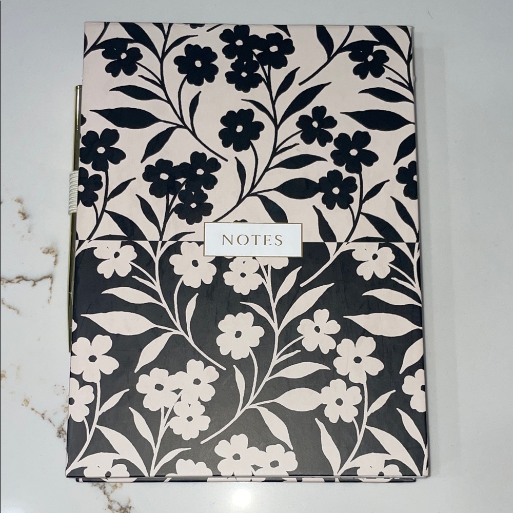 NWT GooseBerry Moon Floral Black and White Notebook